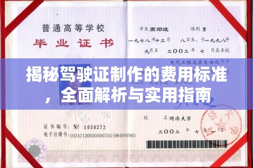 青神揭秘驾驶证制作的费用标准，全面解析与实用指南