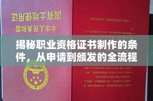 青神揭秘职业资格证书制作的条件，从申请到颁发的全流程解析